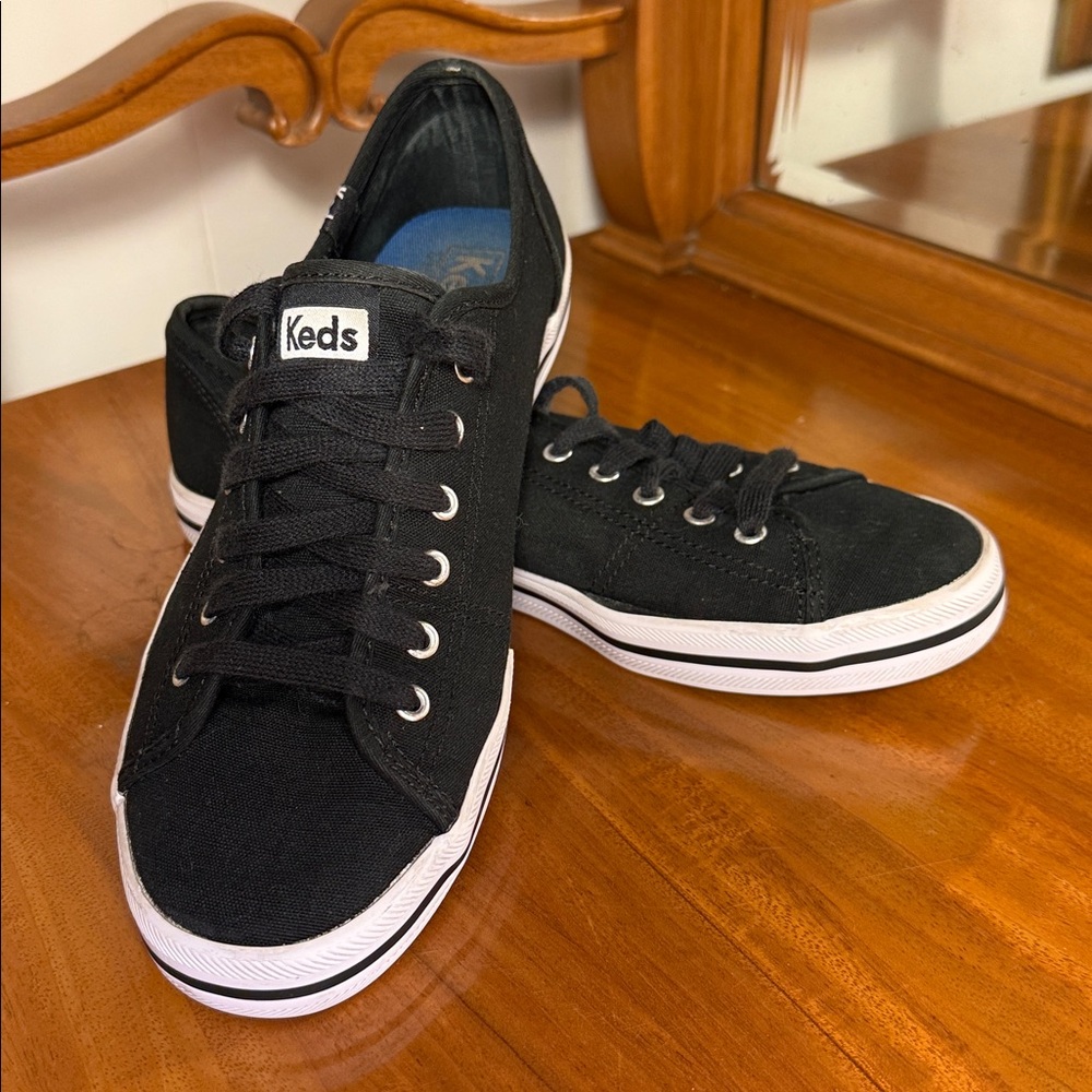 Keds Kickstart Black Canvas Sneakers